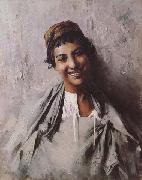 Georges Gaste Jeune fille souriant (mk32) USA oil painting artist